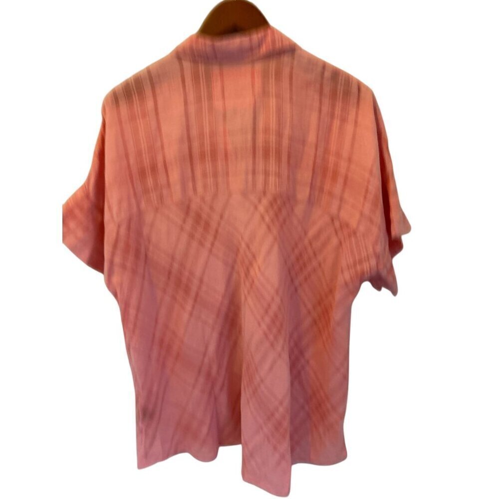 LAFAYETTE 148 NEW YORK Linen Blend Shirt Blouse in Coral/Pink - Picture 5 of 8